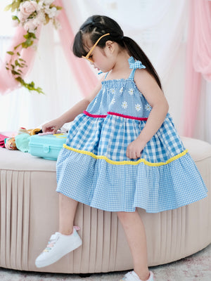 Frida Dress | Blue Gingham