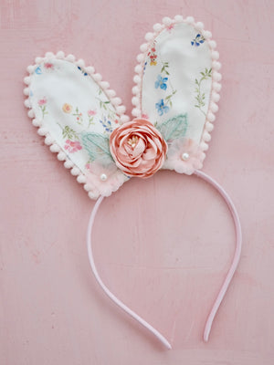 Bunny Ears Floral Headband | Pink