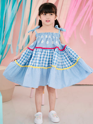 Frida Dress | Blue Gingham