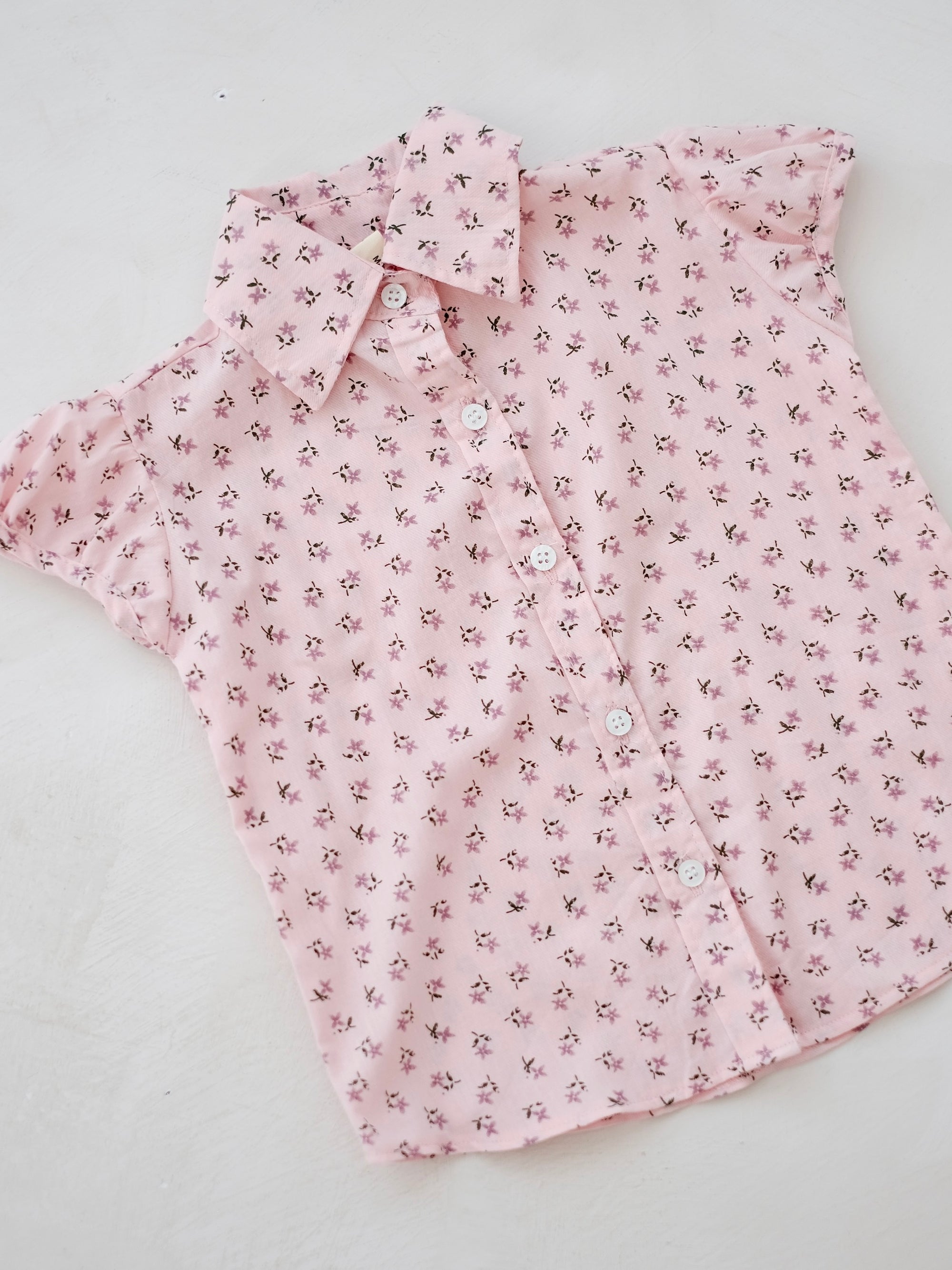 Mia Button-Down Cotton Top | Floral