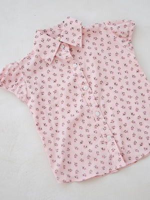 Mia Button-Down Cotton Top | Floral