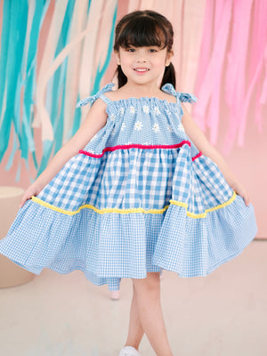 Frida Dress | Blue Gingham