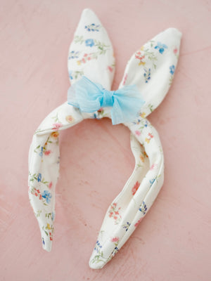 Bow Bunny Twist Headband | Ivory Floral