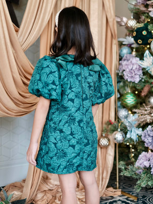 Mabelle Jacquard Dress | Hunter Green