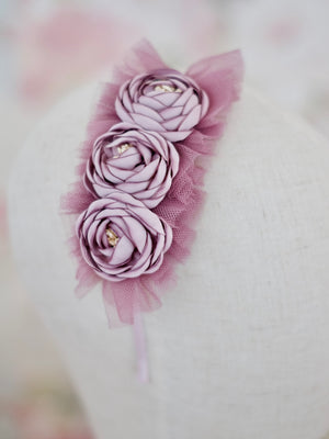 Ruffled tulle headband | Floral