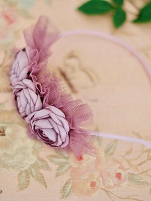 Ruffled tulle headband | Floral