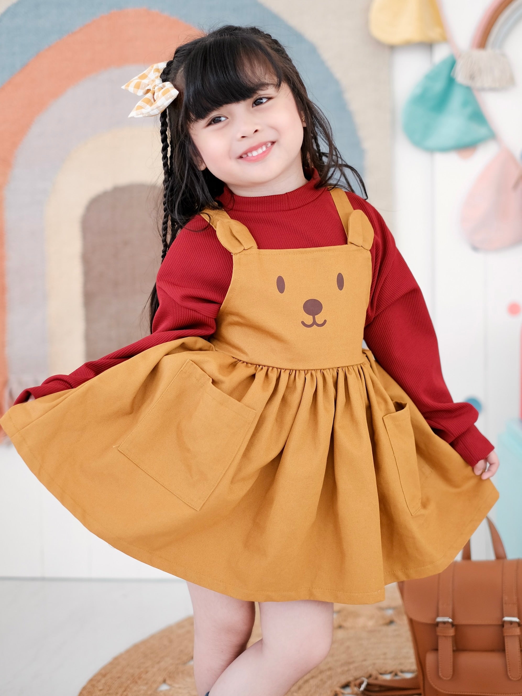 Bear Jumper Dress | Mustard