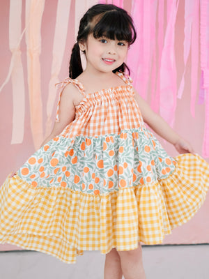 Silva Dress | Gingham and Orange