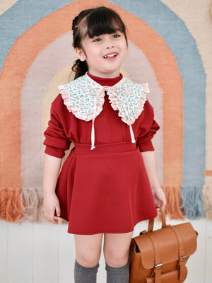 Holly Print Ruffle Collar