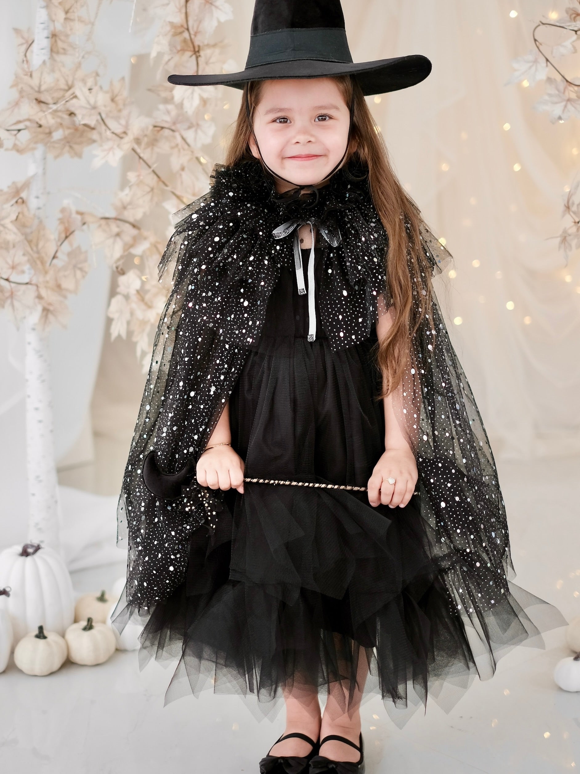 Lilah Sparkle Cape | Black