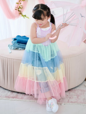 Feliz Sheer Rainbow Dress