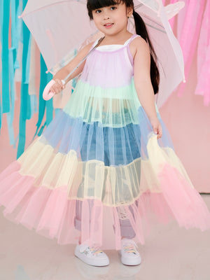 Feliz Sheer Rainbow Dress