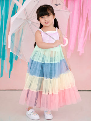 Feliz Sheer Rainbow Dress