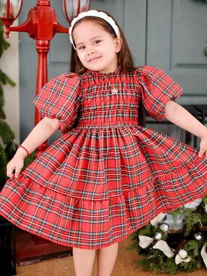 Sabrina Mini Dress in Red Tartan