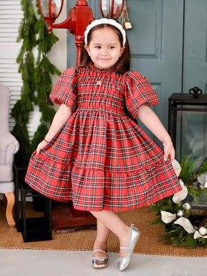 Sabrina Mini Dress in Red Tartan