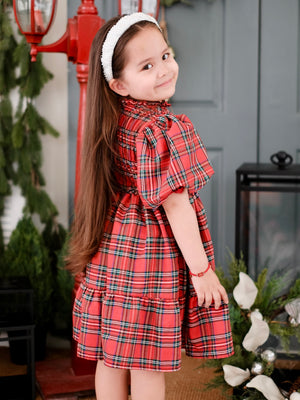 Sabrina Mini Dress in Red Tartan