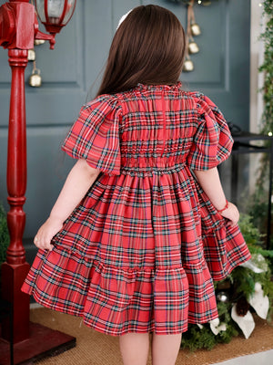 Sabrina Mini Dress in Red Tartan