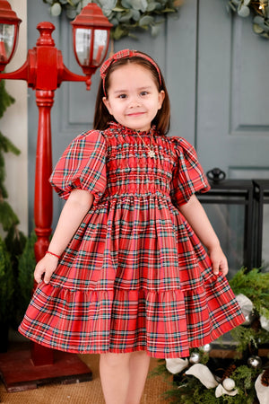 Sabrina Mini Dress in Red Tartan