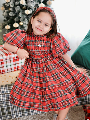 Sabrina Mini Dress in Red Tartan