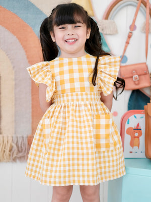 Nellie Dress | Yellow Mix Gingham