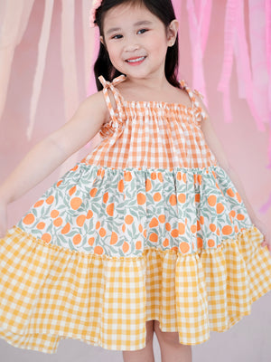 Silva Dress | Gingham and Orange