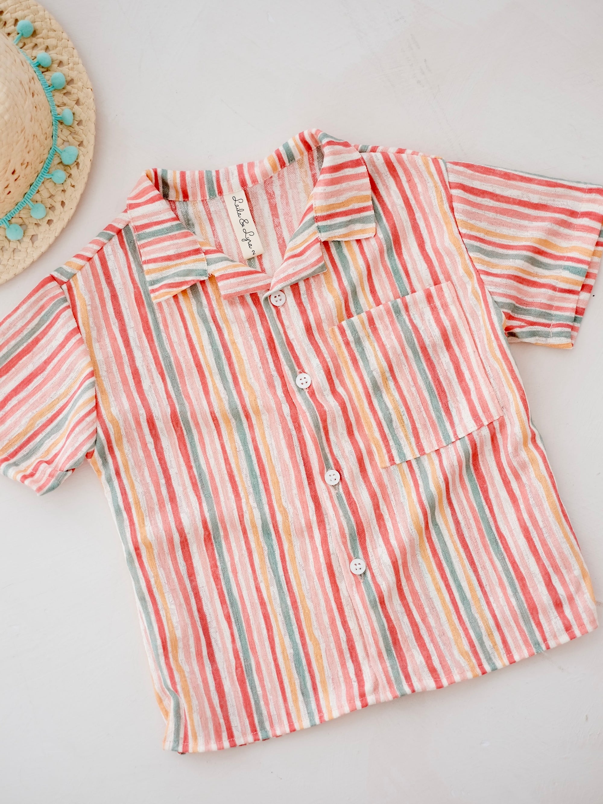 Open Collar Shirt | Stripes