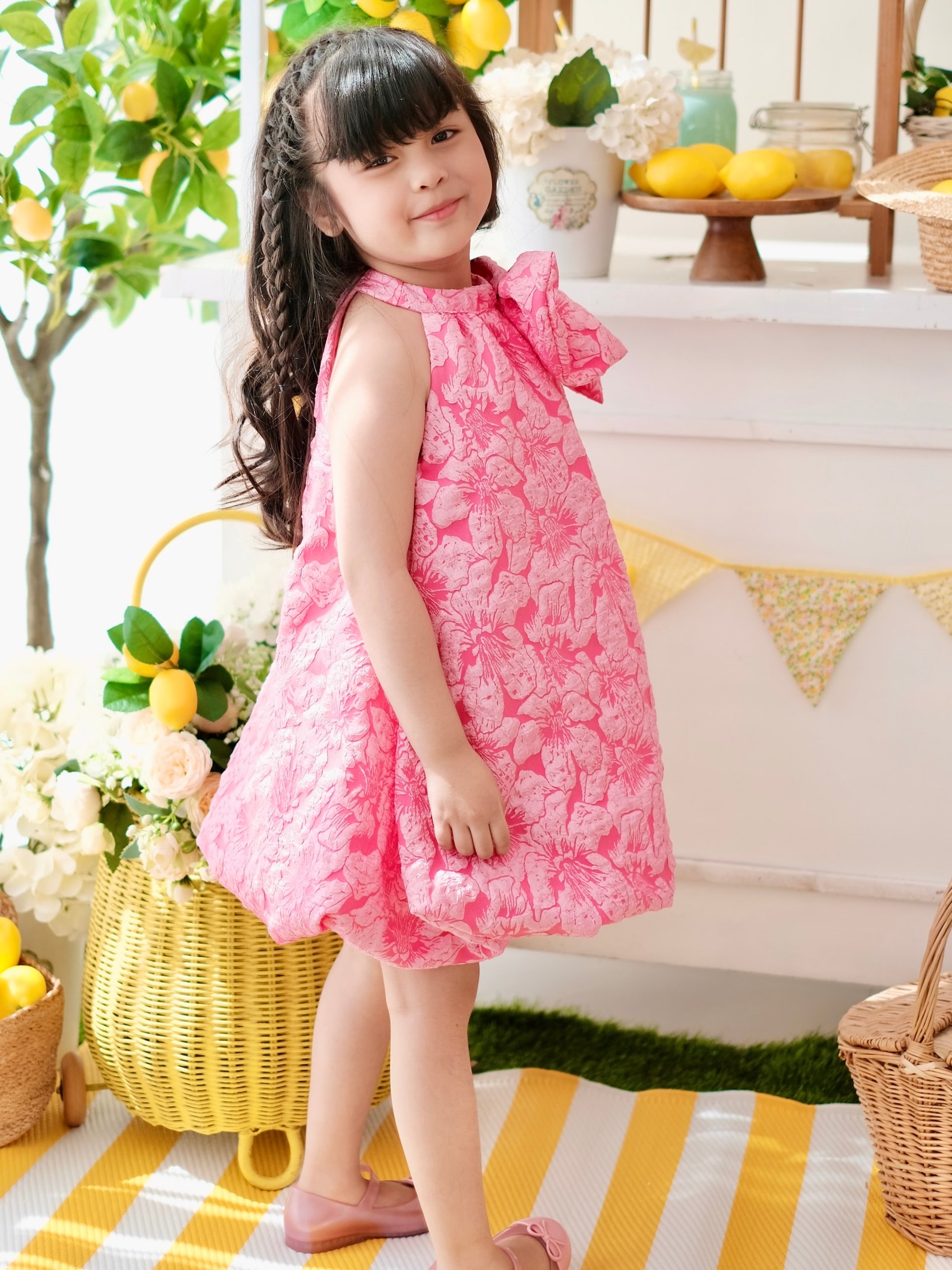 Palma Bubble Dress in Hot Pink