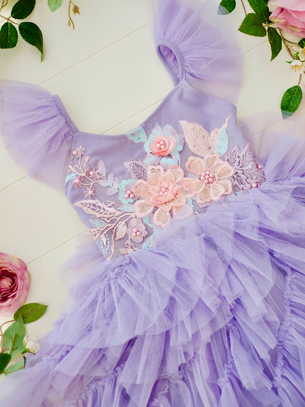 Lyra Tutu Dress | Purple Floral - Laila and Lyra