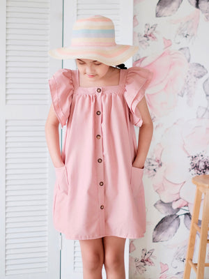 Esmae Linen Dress | Pink