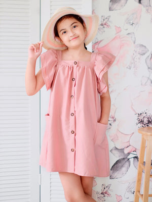 Esmae Linen Dress | Pink