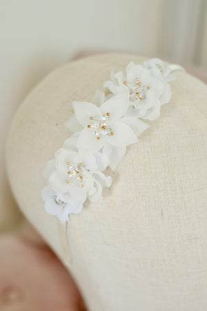 Frosted Floral Headband | White