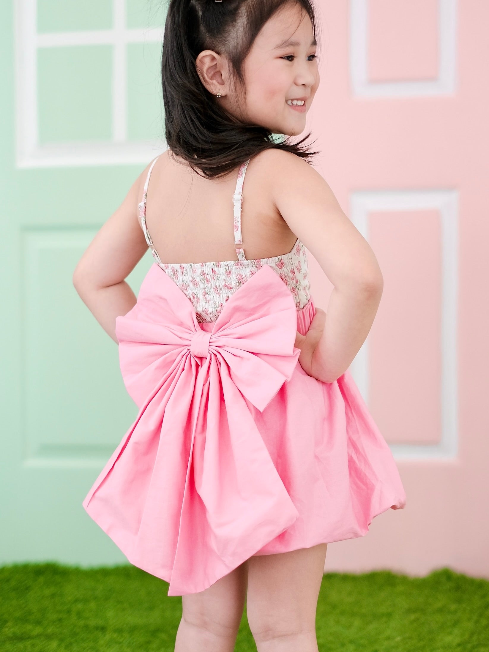 Stacie Bubble Skirt | Pink Linen