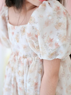 Sevilla Floral Beige Dress