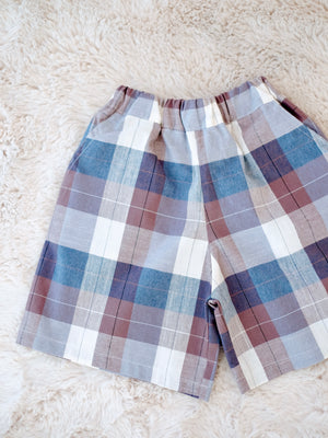 Dusty Blue Plaid Boys Shorts