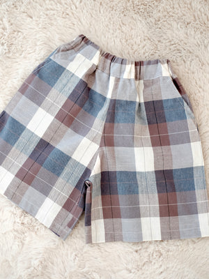 Dusty Blue Plaid Boys Shorts