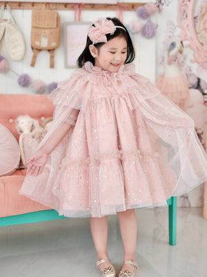 Lilah Sparkle Cape | Blush