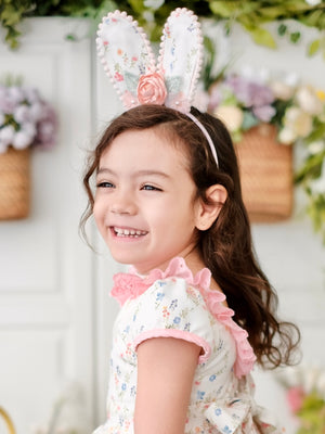 Bunny Ears Floral Headband | Pink