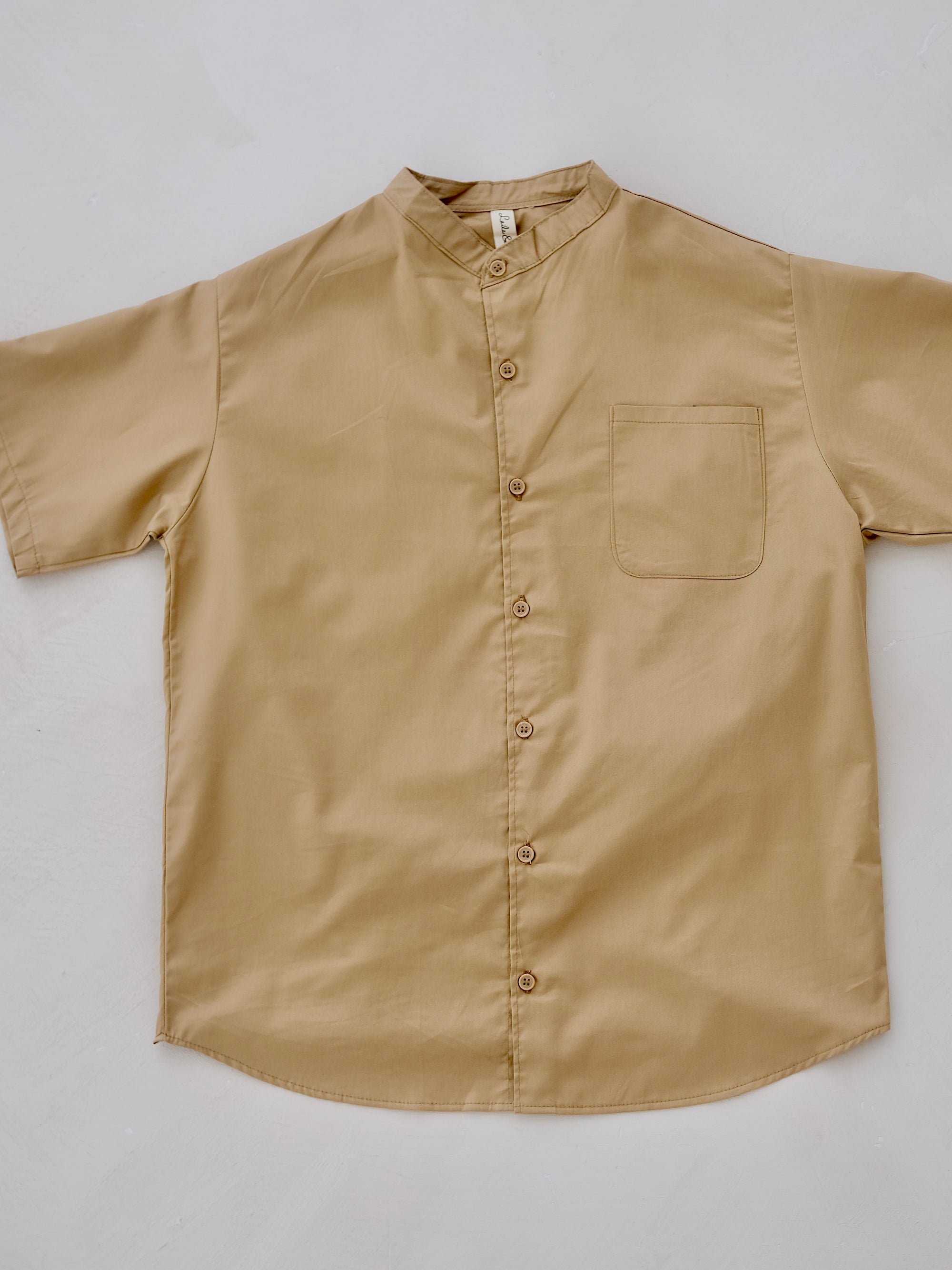 Collarless button-down shirt | Men
