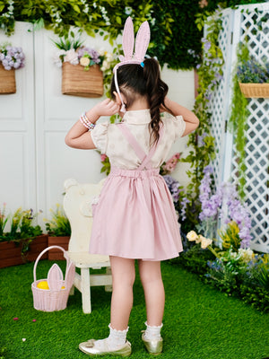 Bunny Jumper Dress | Pink Linen