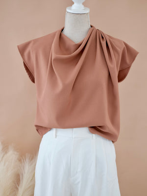 Cowl Neck Top | Mocha