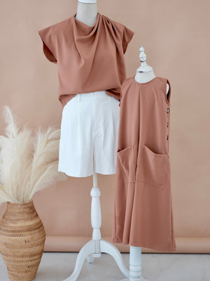 Cowl Neck Top | Mocha