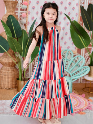 Palma Maxi Dress in Stripes | Set with Sash