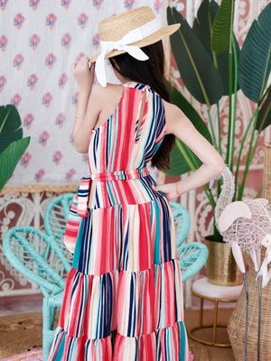 Palma Maxi Dress in Stripes | Set with Sash