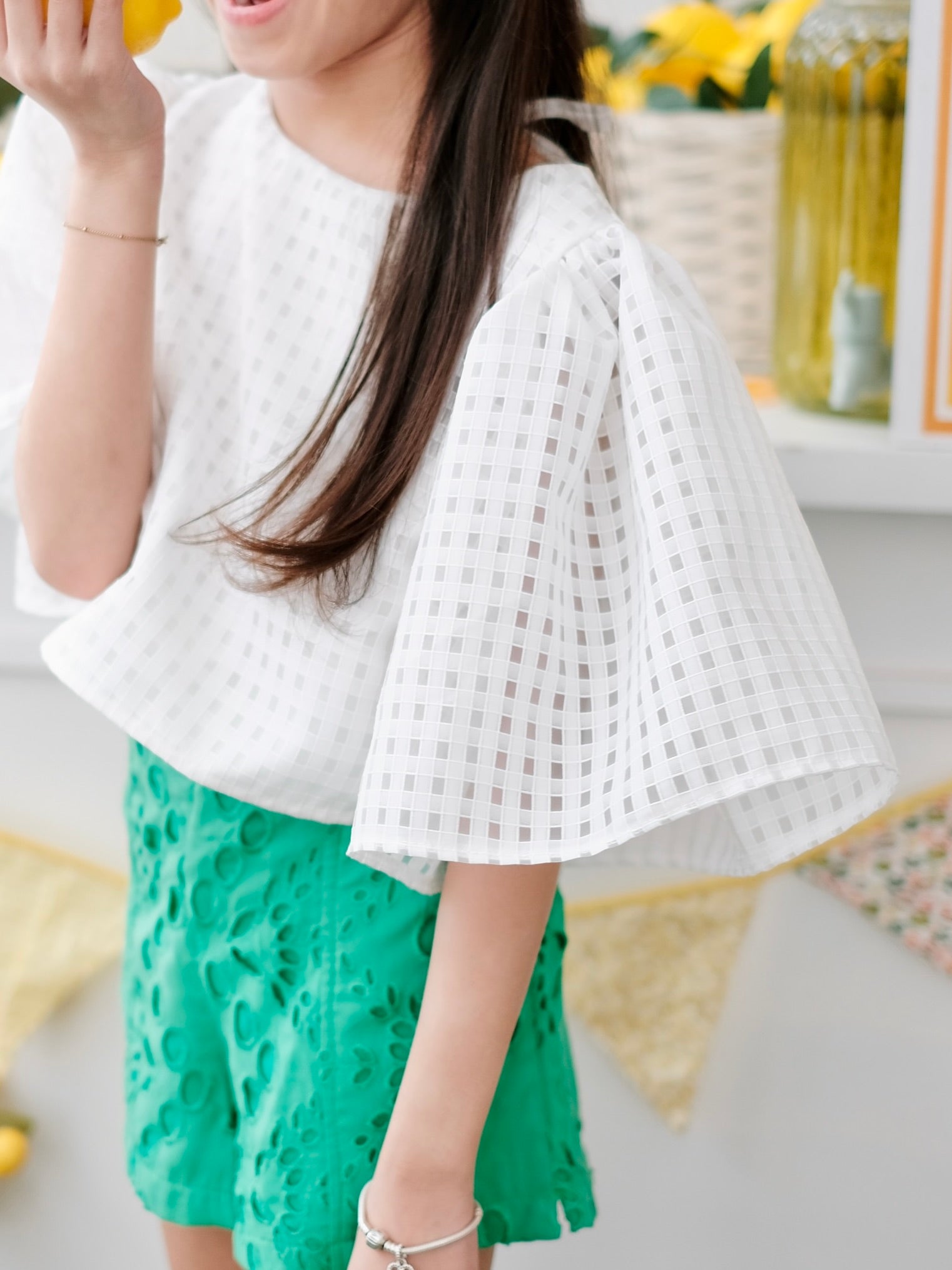 Carmelita Top | Checkered Organdy