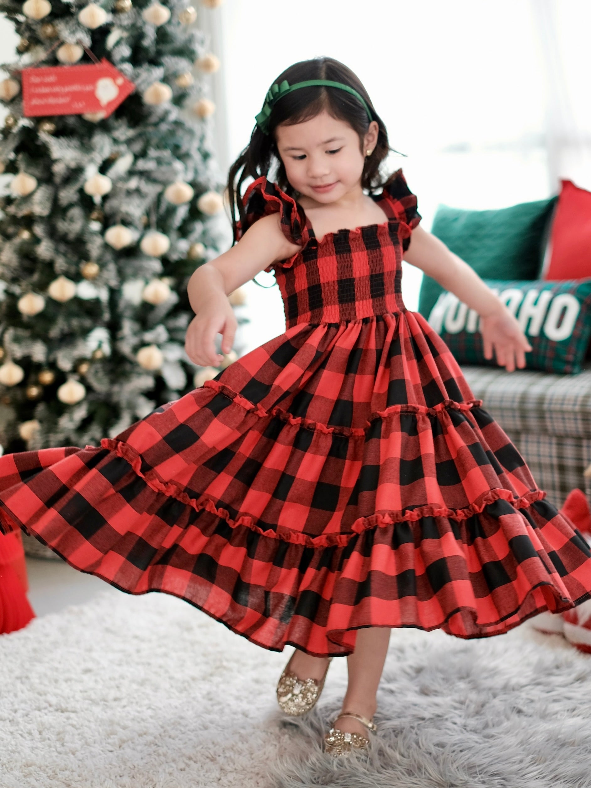 Amina in Buffalo Plaid | Long Midi