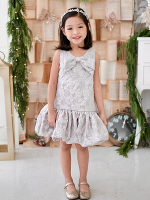 Vania Jacquard Dress |  Silver Gray