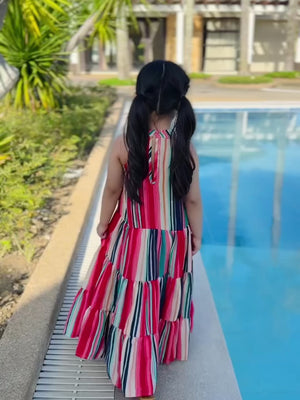 Palma Maxi Dress in Stripes | Set with Sash