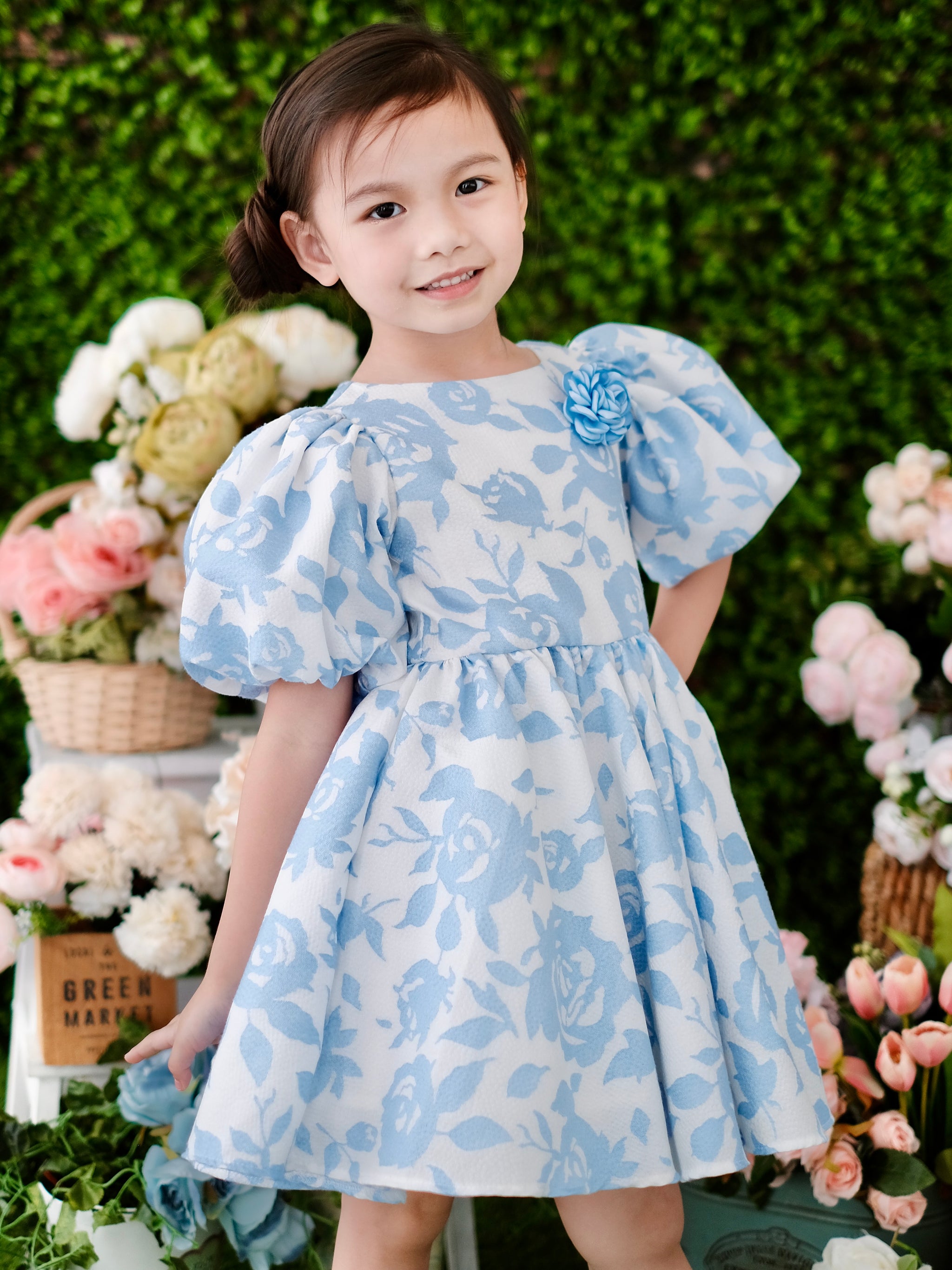 Bellerose Jacquard Dress | Baby Blue - Laila and Lyra