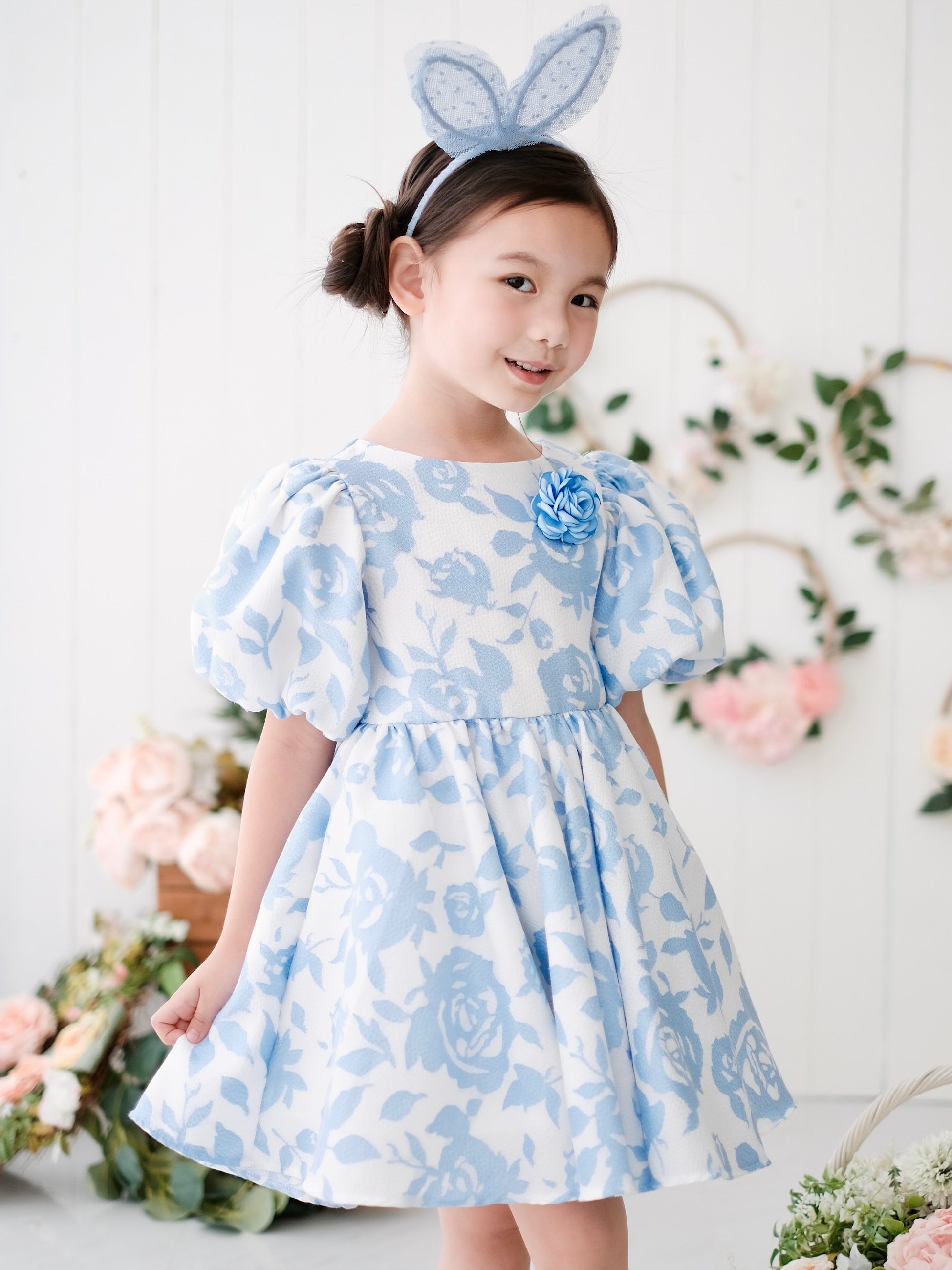 Bellerose Jacquard Dress | Baby Blue - Laila and Lyra