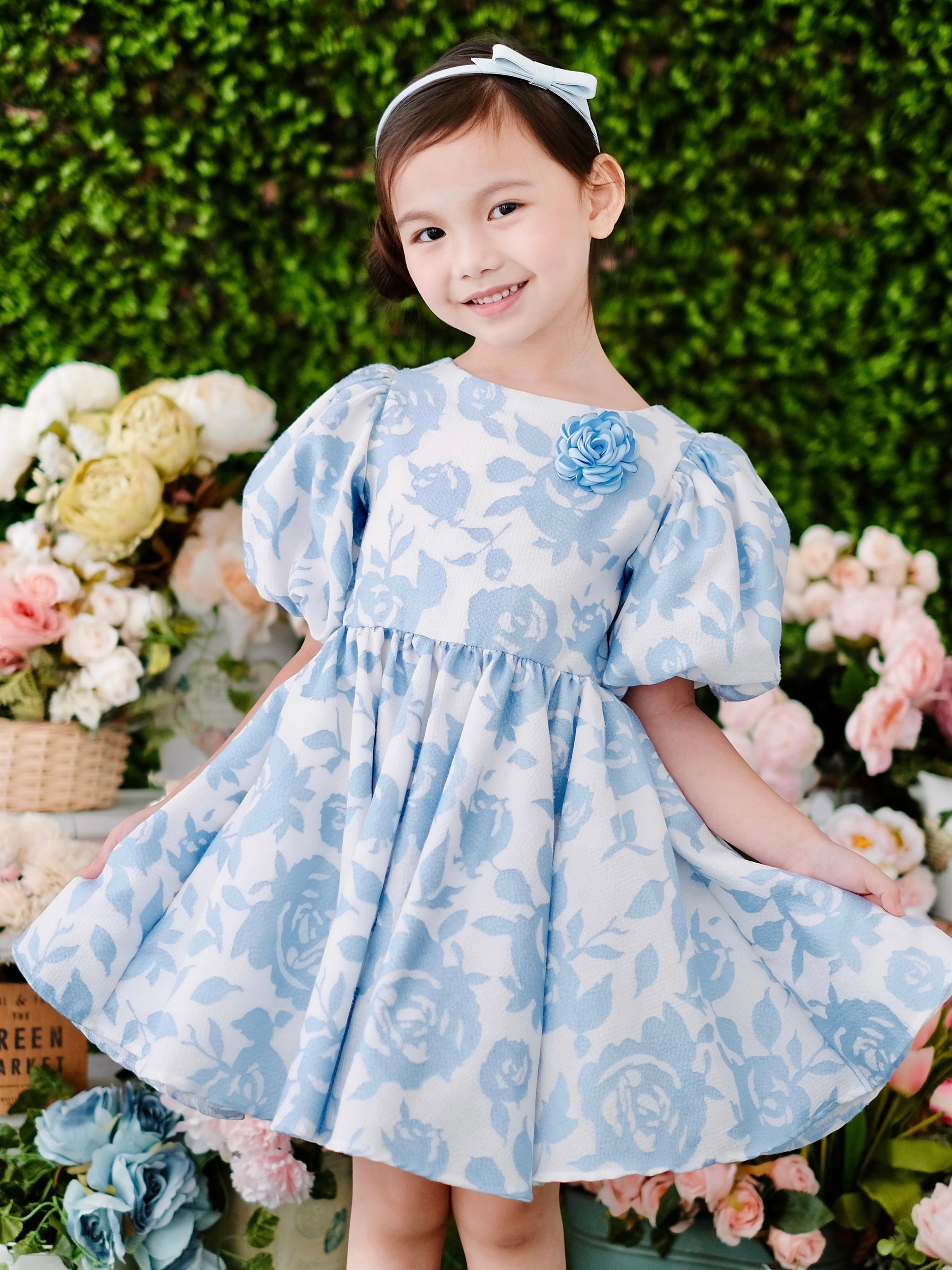 Bellerose Jacquard Dress | Baby Blue - Laila and Lyra